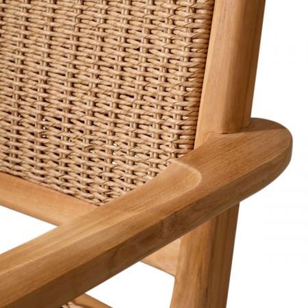   Scaun de exterior Pivetti din tec natural cu rattan artificial 117430 EICHHOLTZ [5]