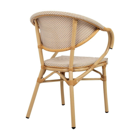 Scaun de Grădină Cafe Bistro Paris 61x55x80 cm, Răchită Sintetică Bej - King Home [3]