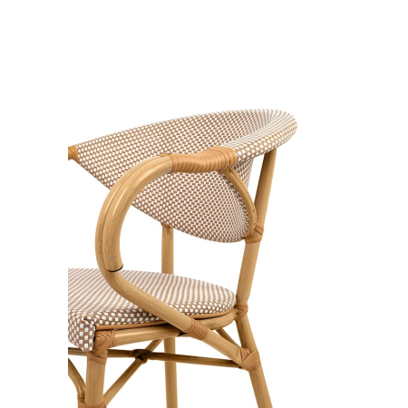 Scaun de Grădină Cafe Bistro Paris 61x55x80 cm, Răchită Sintetică Bej - King Home [4]