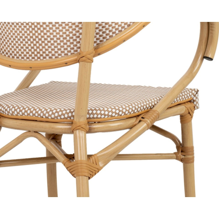 Scaun de Grădină Cafe Bistro Paris 61x55x80 cm, Răchită Sintetică Bej - King Home [9]