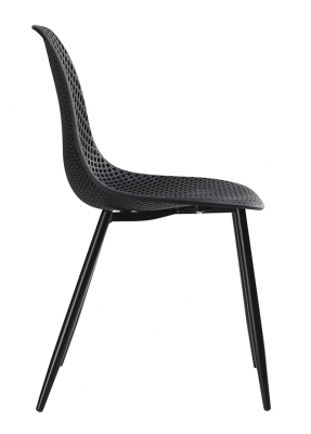 Scaun design Blair negru cu gauri, polipropilenă, PM071H.BLACK - King [1]