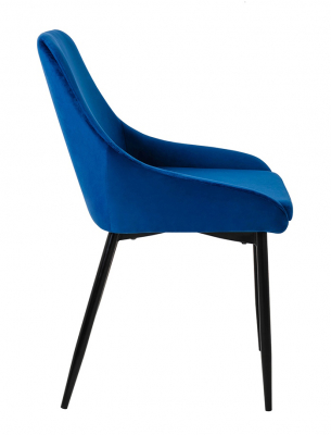 Scaun Clover 50x59x84 cm, Catifea și Metal Albastru Închis - Modesto [1]