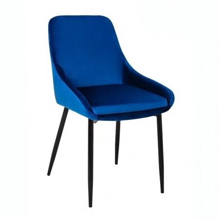 Scaune - Scaun Clover 50x59x84 cm, Catifea și Metal Albastru Închis - Modesto