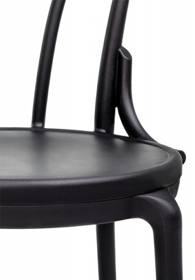 Scaun design clasic Mirka cu spatar rotund, alb/negru, polipropilena, 8320.WHITE - King [9]