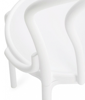 Scaun design clasic Mirka cu spatar rotund, alb/negru, polipropilena, 8320.WHITE - King [4]