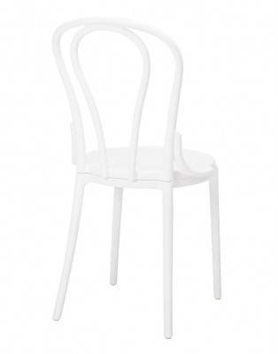 Scaun design clasic Mirka cu spatar rotund, alb/negru, polipropilena, 8320.WHITE - King [1]