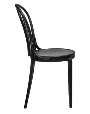Scaun design clasic Mirka cu spatar rotund, alb/negru, polipropilena, 8320.WHITE - King [7]