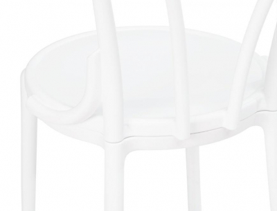 Scaun design clasic Mirka cu spatar rotund, alb/negru, polipropilena, 8320.WHITE - King [5]