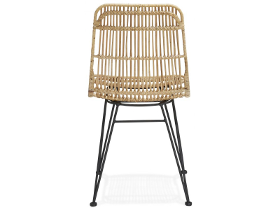 Scaun design gradina Tobby din ratan natur / picioare negre metal, CH02700NABL - Kokoon [3]