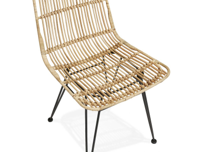 Scaun design gradina Tobby din ratan natur / picioare negre metal, CH02700NABL - Kokoon [7]
