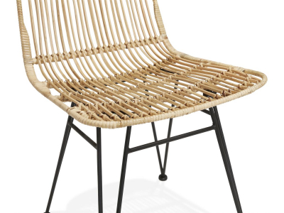 Scaun design gradina Tobby din ratan natur / picioare negre metal, CH02700NABL - Kokoon [4]