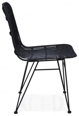 Scaun design gradina Tobby din ratan negru / picioare negre metal, CH02840BLBL - Kokoon [2]