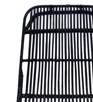 Scaun design gradina Tobby din ratan negru / picioare negre metal, CH02840BLBL - Kokoon [4]