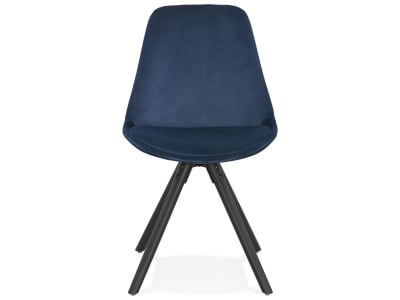 Scaun design living catifea bleumarin Macias picioare negre lemn, CH03010BUBL - Kokoon [1]
