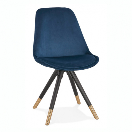 Scaune - Scaun design living catifea bleumarin Petty Premium picioare negre / auriu, CH02950BUBL - Kokoon