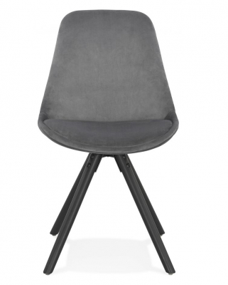 Scaun design living catifea gri Macias picioare negre lemn, CH03030GRBL - Kokoon [1]