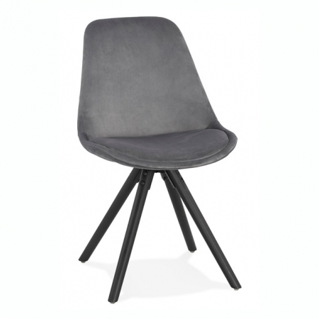 Scaune - Scaun design living catifea gri Macias picioare negre lemn, CH03030GRBL - Kokoon