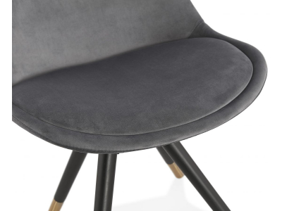 Scaun design living catifea gri Petty Premium picioare negre / auriu, CH02970GRBL - Kokoon [2]