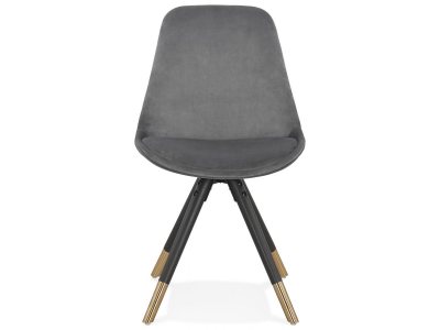 Scaun design living catifea gri Petty Premium picioare negre / auriu, CH02970GRBL - Kokoon [1]