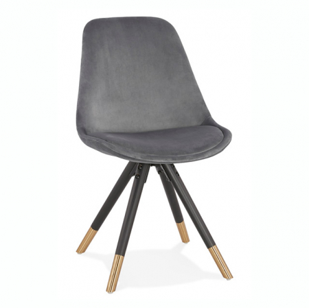 Scaune - Scaun design living catifea gri Petty Premium picioare negre / auriu, CH02970GRBL - Kokoon