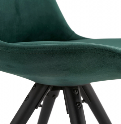 Scaun design living catifea verde Macias picioare negre lemn, CH03020GEBL - Kokoon [1]