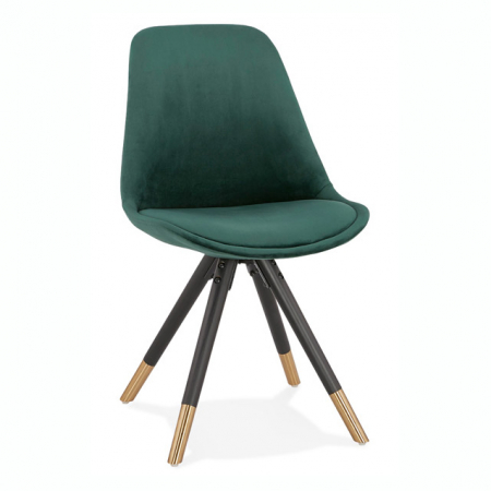 Scaune - Scaun design living catifea verde Petty Premium picioare negre / auriu, CH02960GEBL - Kokoon