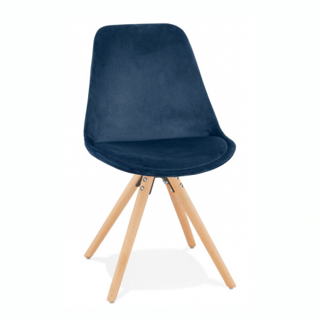 Scaune - Scaun design Living Macias catifea bleumarin, picioare fag, CH03330BUNA - Kokoon