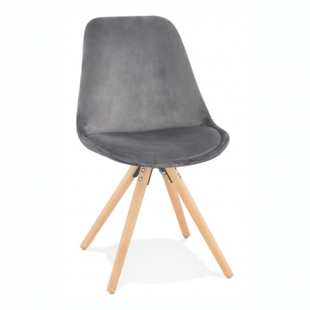 Scaune - Scaun design Living Macias catifea gri, picioare fag, CH03370GRNA - Kokoon