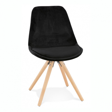 Scaune - Scaun design Living Macias catifea neagra, picioare fag, CH03390BLNA - Kokoon