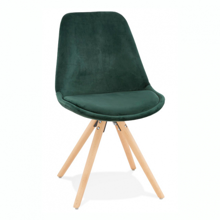 Scaune - Scaun design Living Macias catifea verde, picioare fag, CH03350GENA - Kokoon