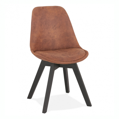 Scaun design living maro Trudy premium microfibra, picioare lemn negru / natur, K CH03120BRNA - Kokoon [5]