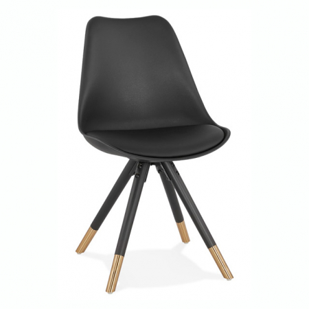 Scaune - Scaun design living negru auriu Oria polipropilena / picioare auriu, CH03000BLBL - Kokoon