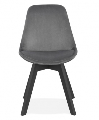 Scaun design living Ritter catifea gri, picioare negre lemn, CH03070GRBL - Kokoon [1]