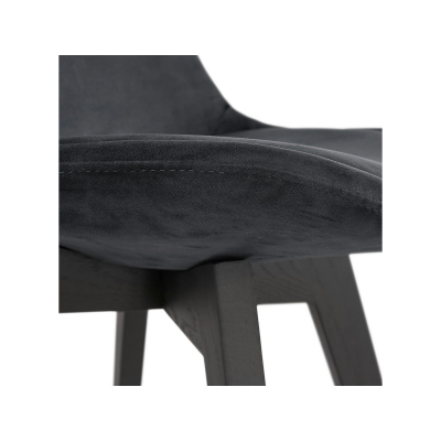 Scaun design living Ritter catifea neagra, picioare negre lemn, CH03080BLBL - Kokoon [3]