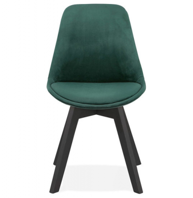 Scaun design living Ritter catifea verde, picioare negre lemn, CH03060GEBL - Kokoon [1]