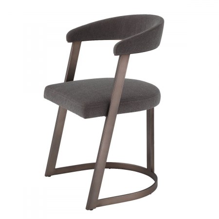 Scaune -   Scaun de dining Dexter finisaj bronz mediu gri abrasiv 114534 EICHHOLTZ