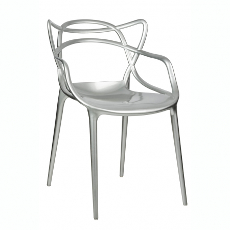 Lichidare stoc - Scaun design lux Hinte Premium argintiu/auriu, ABS, 173-APP1.SILVER - King