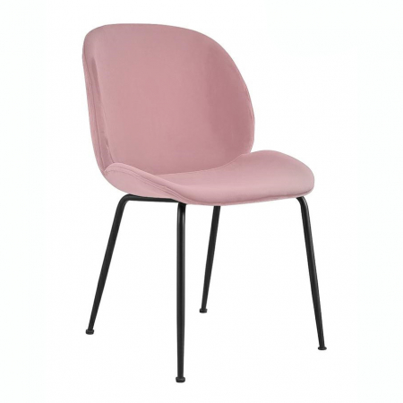 Scaune - Scaun design minimalist Zifa Velvet roz/negru, velur/metal, PM101TB.LIGHT.PINK - King