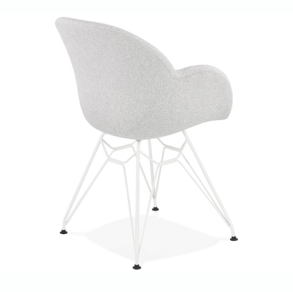 Scaun design modern Mirka, picioare albe otel / sezut tapitat material textil gri, K AC02510LG - Kokoon [6]