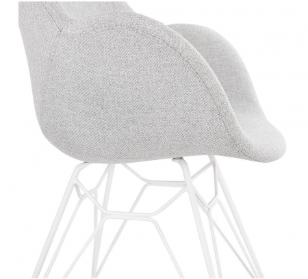 Scaun design modern Mirka, picioare albe otel / sezut tapitat material textil gri, K AC02510LG - Kokoon [2]