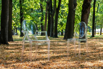 Scaun design victorian modern Elisa, transparent/diverse culori, policarbonat, 124.APC.CZARNY - King [9]