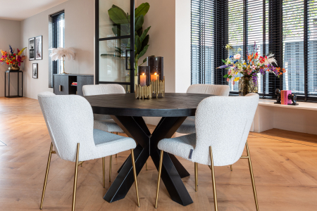 Scaun Odessa alb boucl√© / auriu periat (Copenhaga 900 Boucl√© Alb), S4508 WHITE BOUCLé - Richmond Interiors [7]