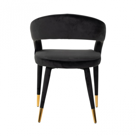 Scaun dining catifea antracit/bej  Gelli, picioare lemn si otel inoxidabil, S4534 KHAKI VELVET - Richmond Interiors [9]