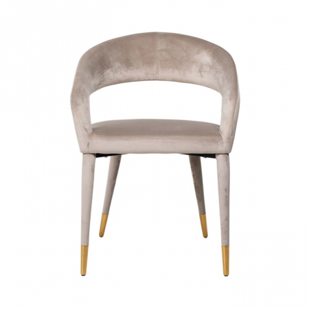 Scaun dining catifea antracit/bej  Gelli, picioare lemn si otel inoxidabil, S4534 KHAKI VELVET - Richmond Interiors [5]