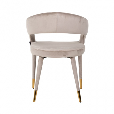 Scaun dining catifea antracit/bej  Gelli, picioare lemn si otel inoxidabil, S4534 KHAKI VELVET - Richmond Interiors [3]