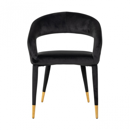 Scaun dining catifea antracit/bej  Gelli, picioare lemn si otel inoxidabil, S4534 KHAKI VELVET - Richmond Interiors [6]