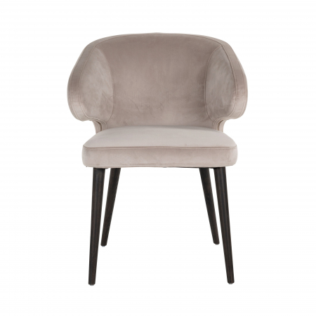 Scaun dining catifea bej/gri premium Luis, picioare lemn negru, S4497 STONE VELVET - Richmond Interiors [8]