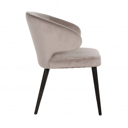 Scaun dining catifea bej/gri premium Luis, picioare lemn negru, S4497 STONE VELVET - Richmond Interiors [12]
