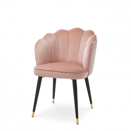 Scaun dining lux Bristol catifea diverse culori, picioare negre cu auriu | Eichholtz - 113542 [0]