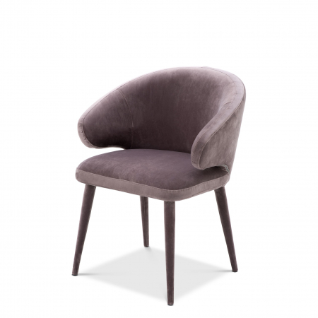 Scaune - Scaun dining lux Cardinale cu spatar rotunjit, catifea bleumarin/taupe | Eichholtz - 112068